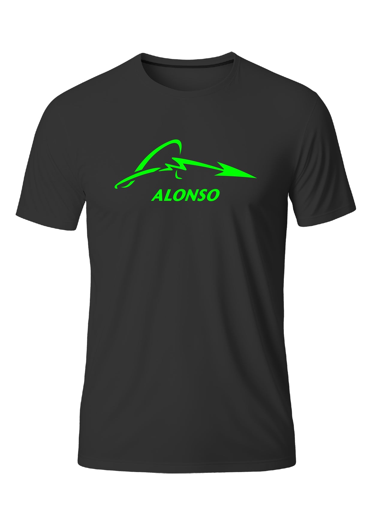 Camiseta Fernando Alonso Preto Algodão