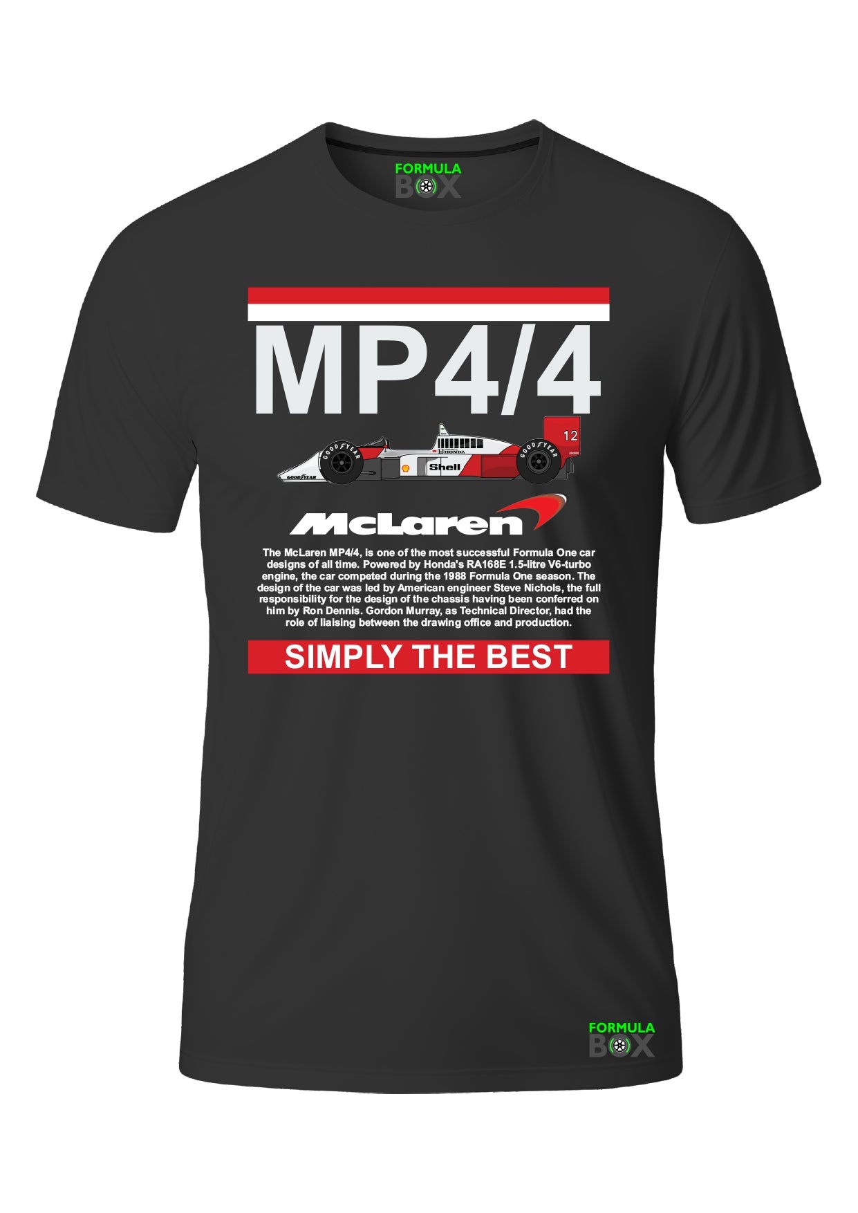 Camiseta McLaren MP4/4 1988 Algodão