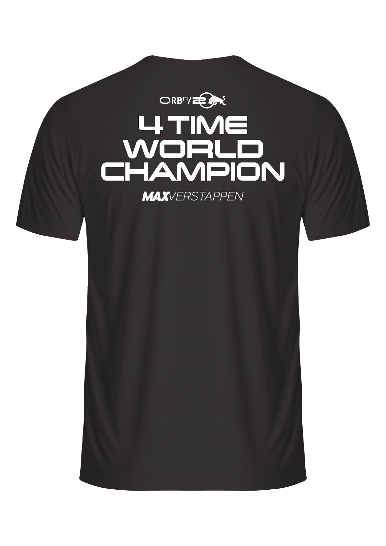 Camiseta Max Verstappen Tetra Campeão Preto Algodão