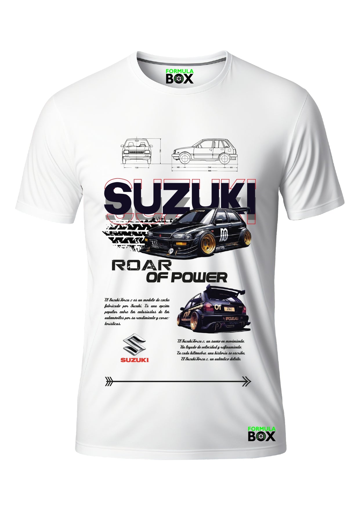 Camiseta Suzuki Roar Of Power Branco Algodão