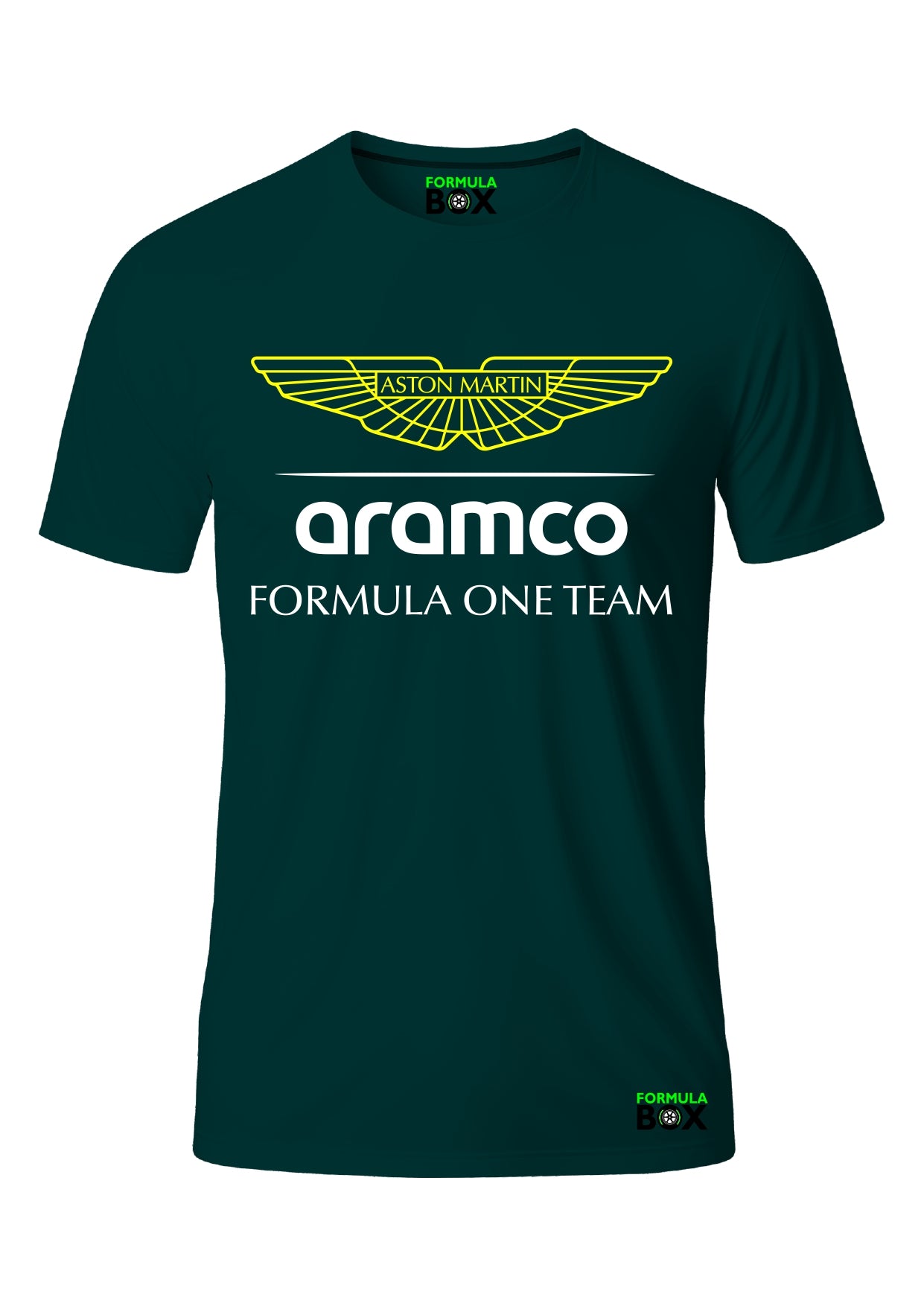 Camiseta Aston Martin F1 Aramco Verde Algodão Premium
