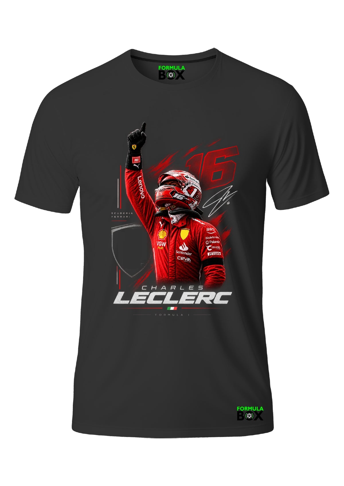 Camiseta Charles Leclerc Especial Preto Premium