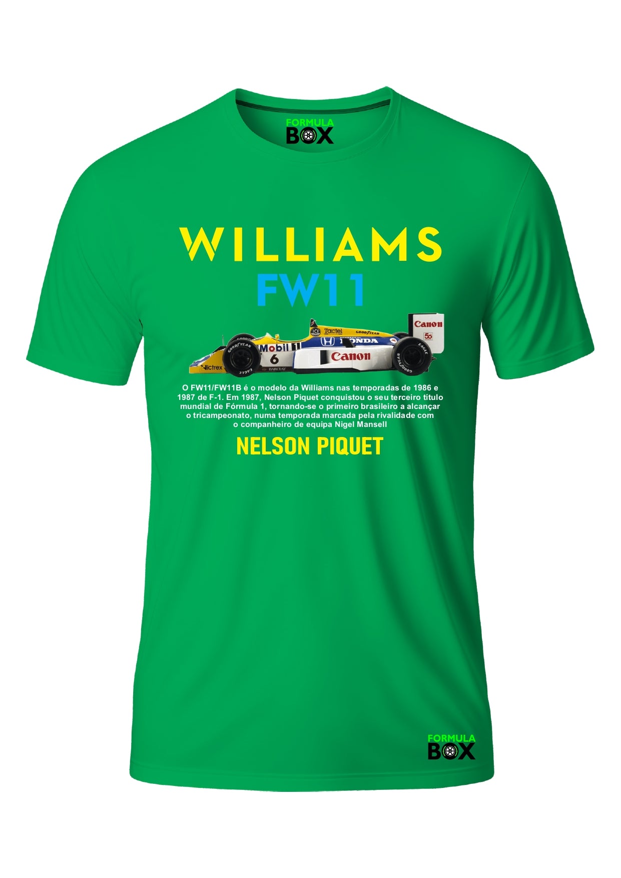 Camiseta Nelson Piquet Especial Brasil FW11 1987