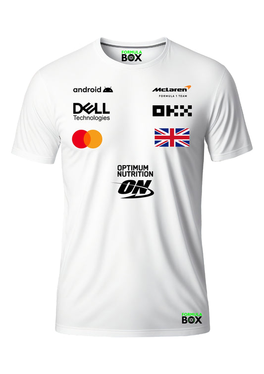 Camiseta Lando Norris 2025 McLaren Dry Fit Branco