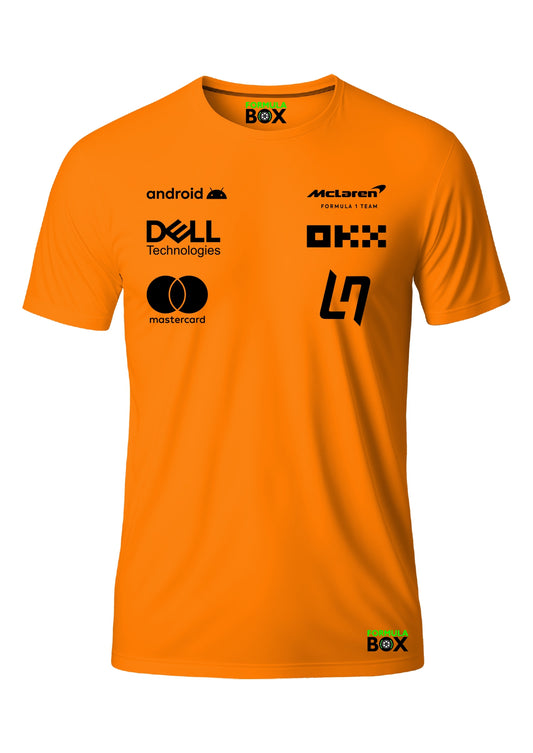 Camiseta Lando Norris 2025 McLaren Dry Fit Laranja