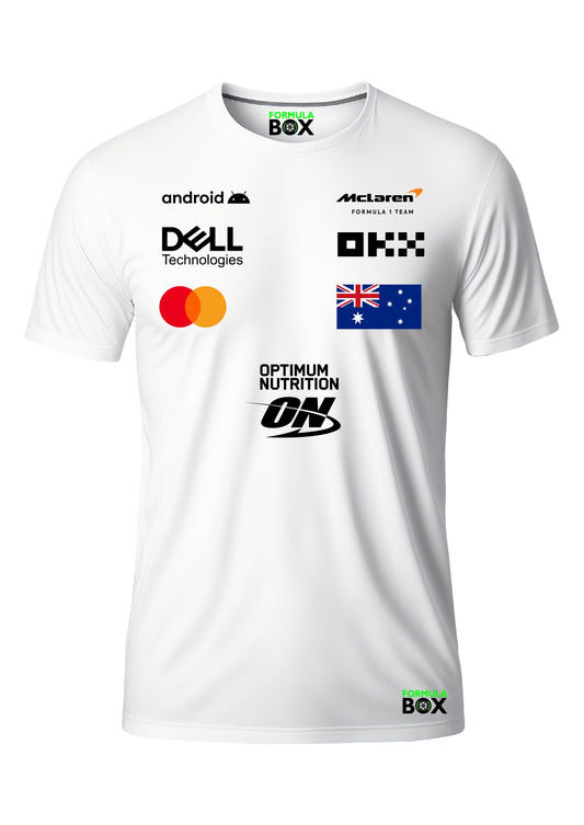 Camiseta Oscar Piastri 2025 McLaren Dry Fit Branco