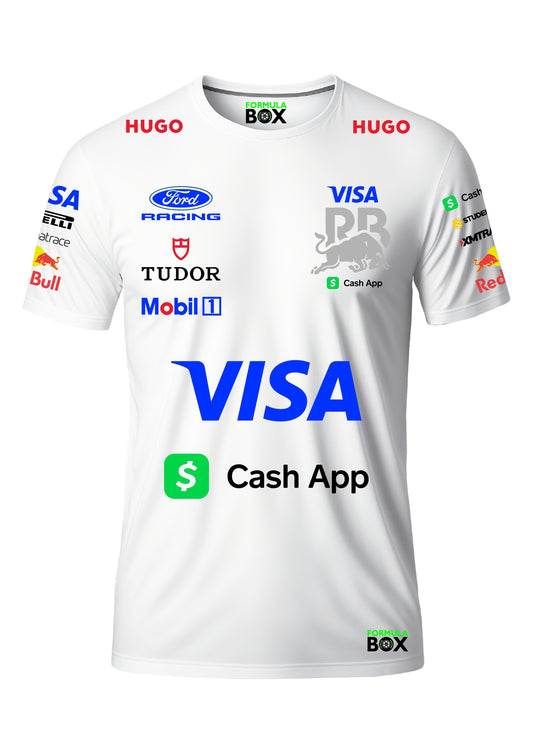 Camiseta Racing Bulls 2026 Branco Modelo Full