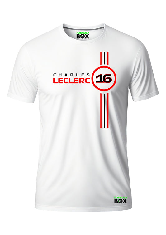 Camiseta Charles Leclerc Branco Premium