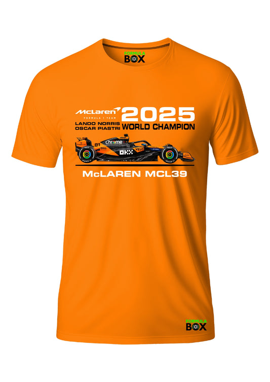 Camiseta McLaren MCL39 Especial Campeão 2025 Laranja Premium