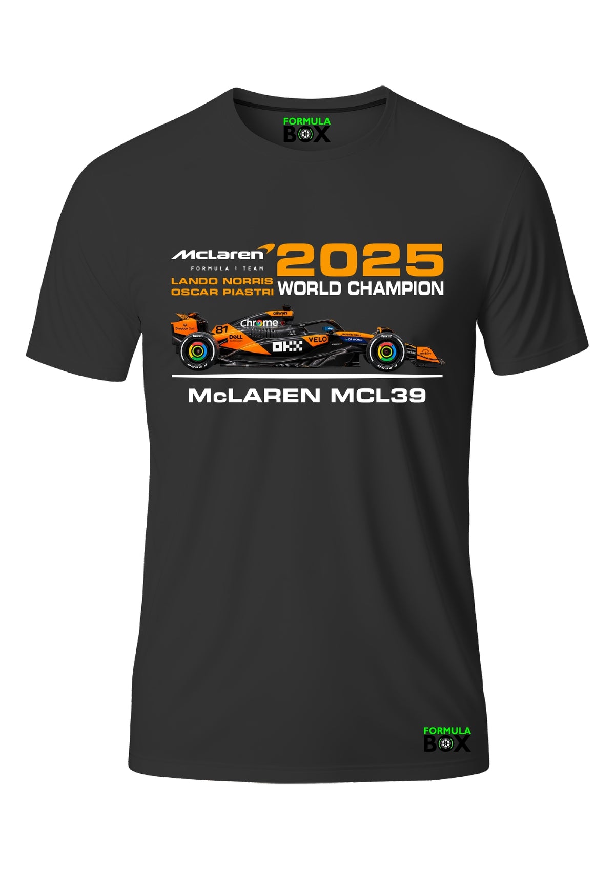 Camiseta McLaren MCL39 Especial Campeão 2025 Preto Premium